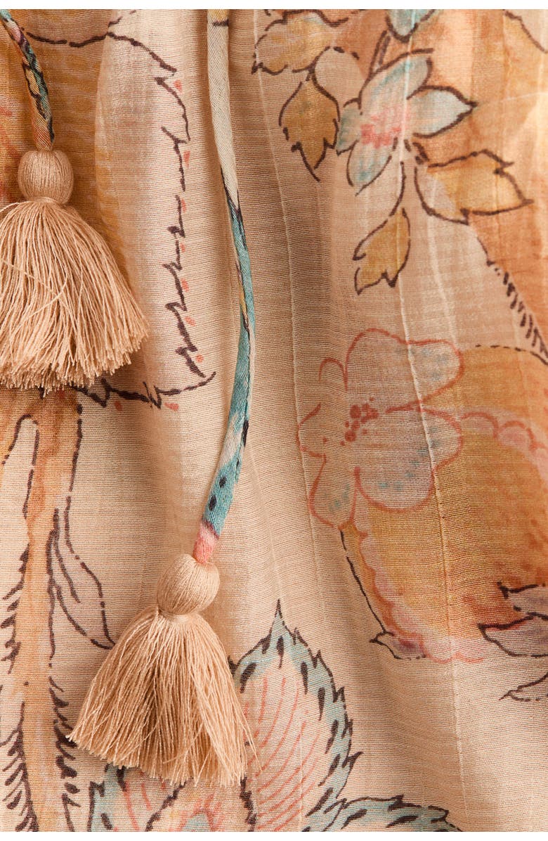 H&M Balloon-leg Tie-strap Jumpsuit, Alternate, color, Light Beige/Paisley