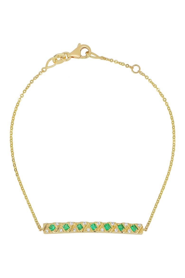 El Mar 18k Gold Emerald and Diamond Bracelet, Main, color, 18KY