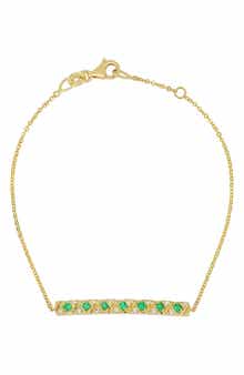 El Mar 18k Gold Emerald and Diamond Bracelet