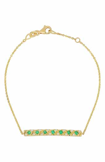 El Mar 18k Gold Emerald and Diamond Bracelet