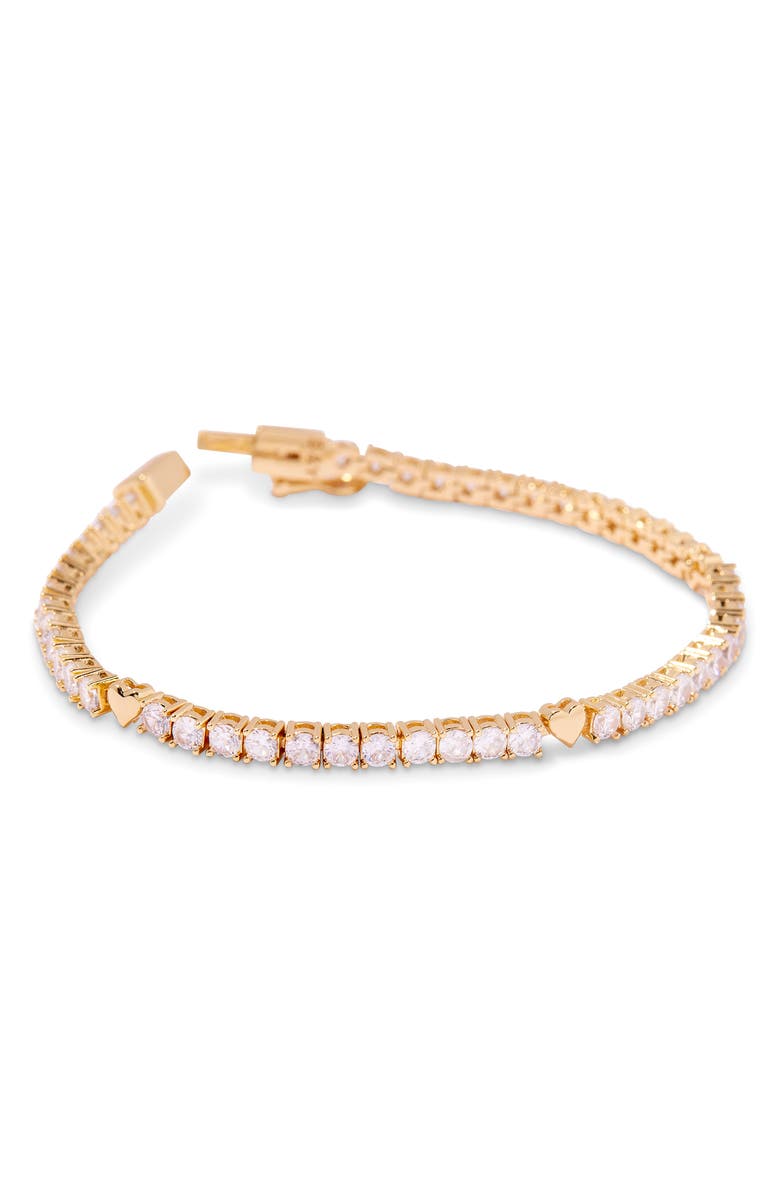 Brook and York Coco Heart Tennis Bracelet, Alternate, color, Gold