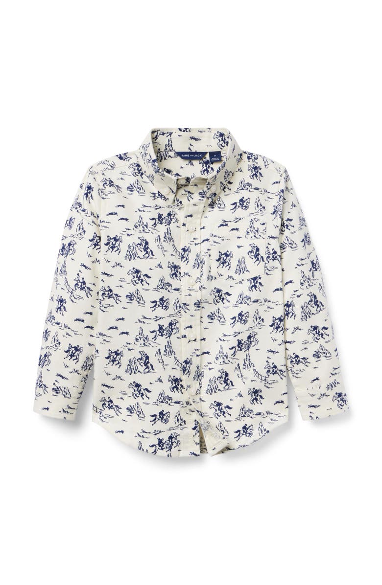 Janie and Jack The Western Toile Shirt, Main, color, White