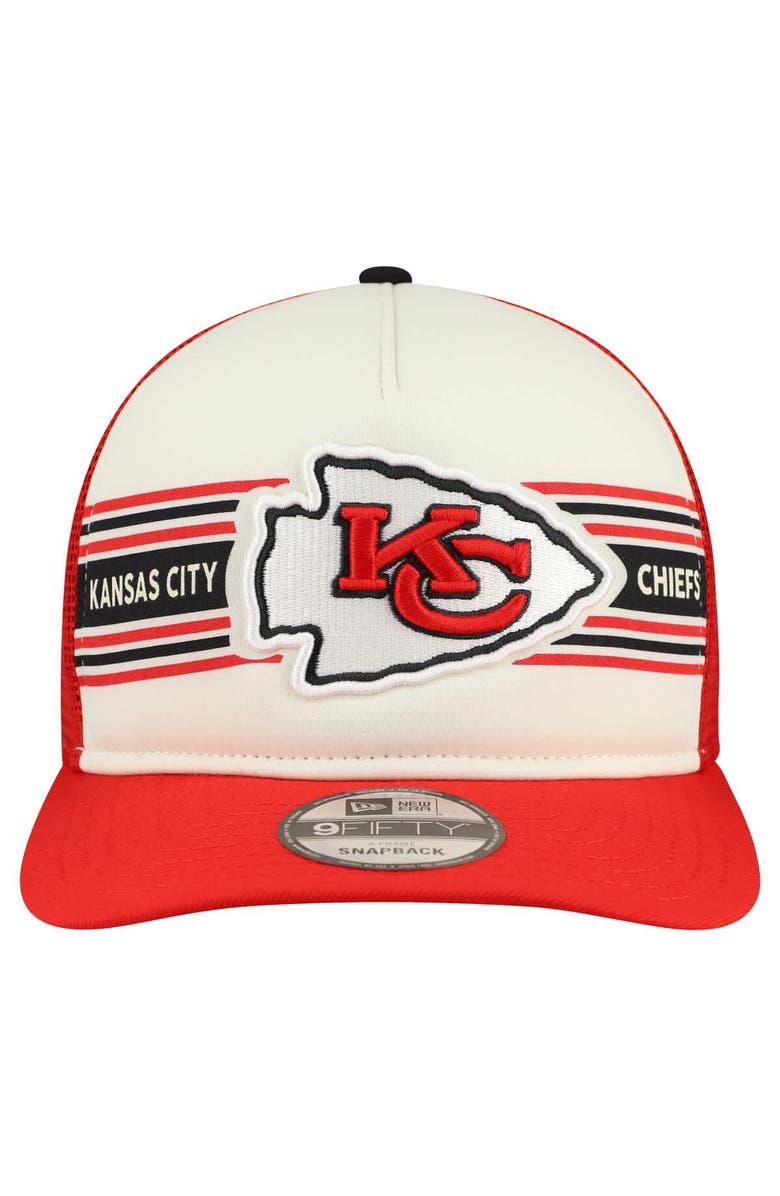 New Era Men's New Era  Cream/Red Kansas City Chiefs Banner A-Frame 9FIFTY Snapback Hat, Alternate, color, Cream