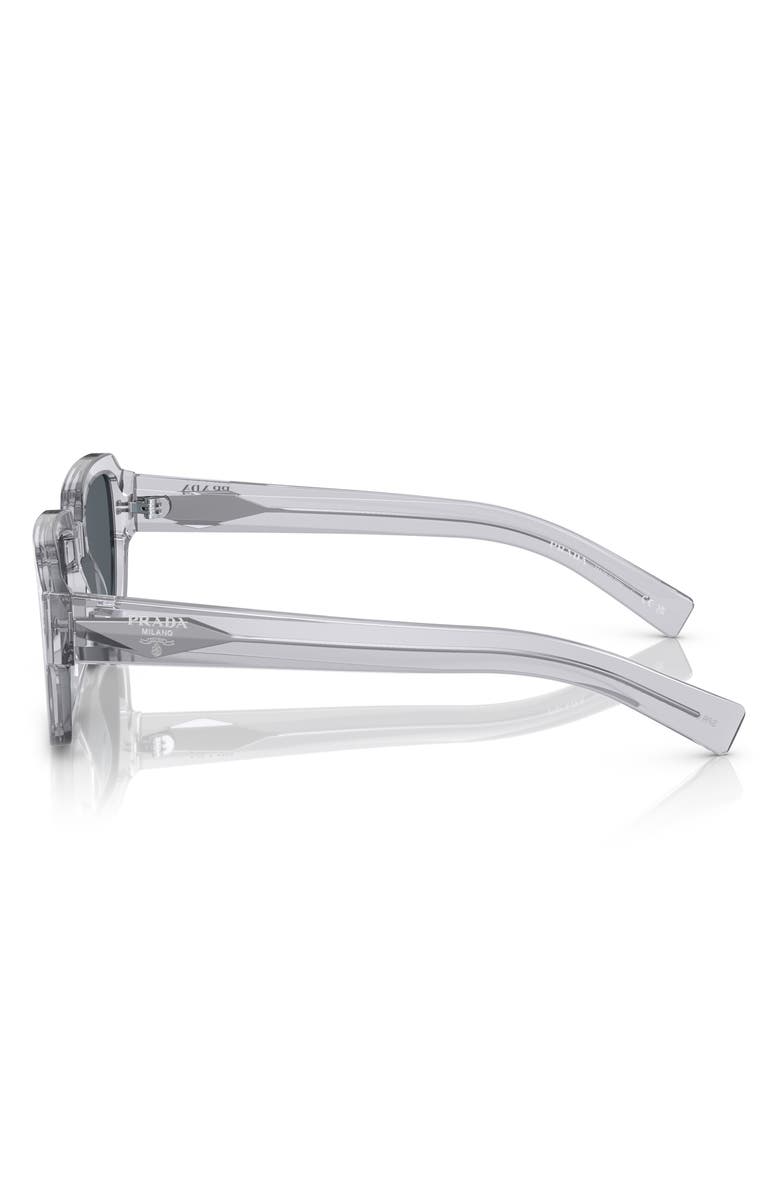 Prada 54mm Square Sunglasses, Alternate, color, Transparent Grey / Blue