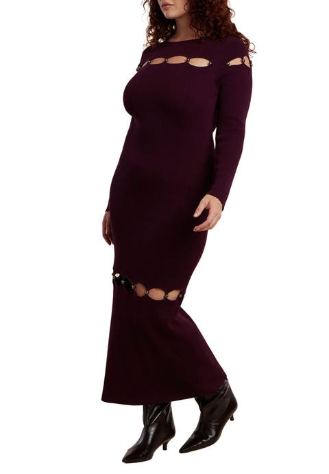 Beaded Cutout Sweater Dress (Plus Available)