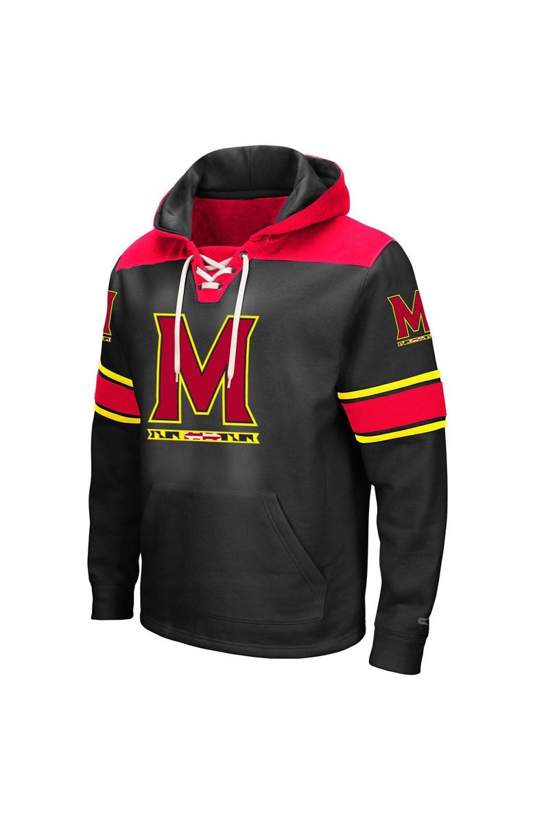 COLOSSEUM Men's Colosseum Black Maryland Terrapins 2.0 Lace-Up Pullover Hoodie, Alternate, color,