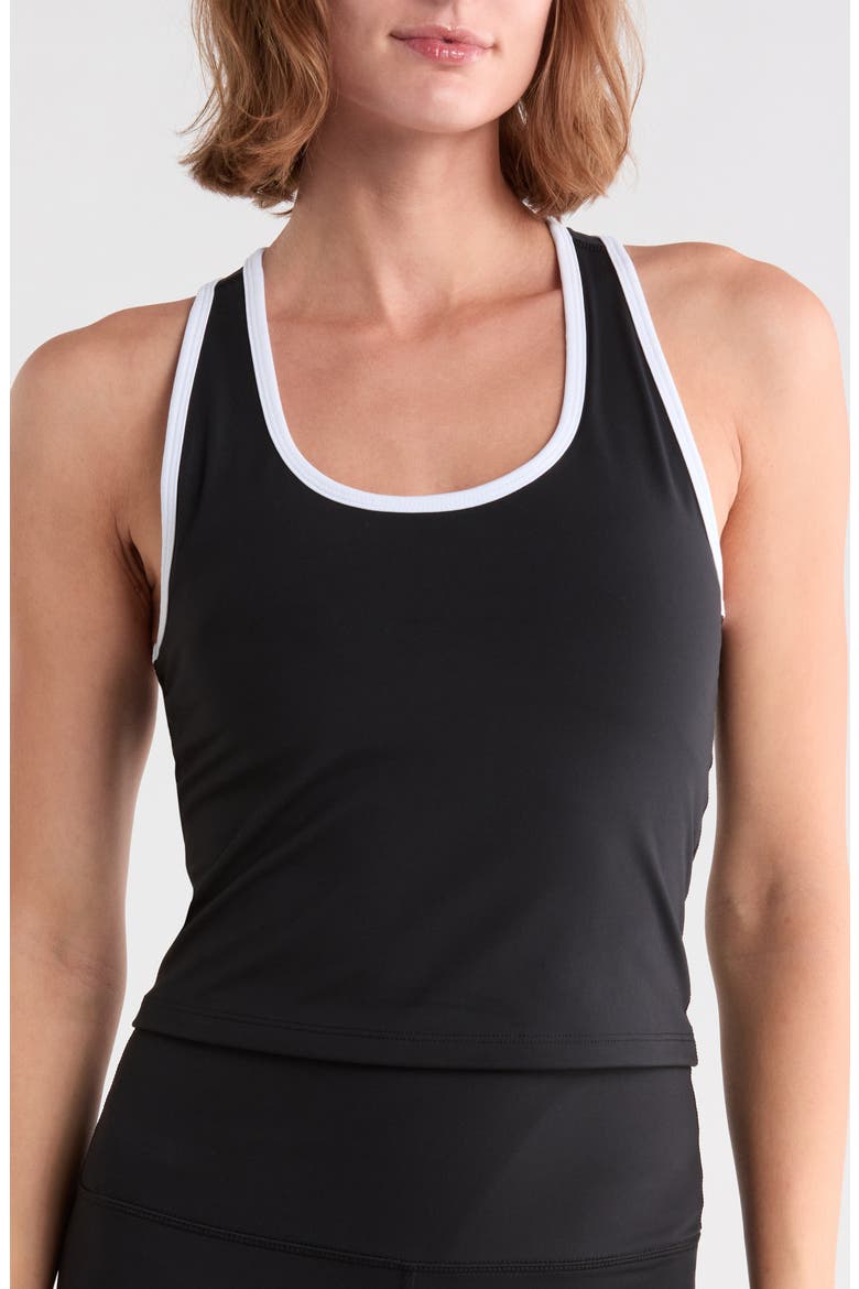 Lux Veya Scoop Neck Racerback Tank, Main, color, BLACK