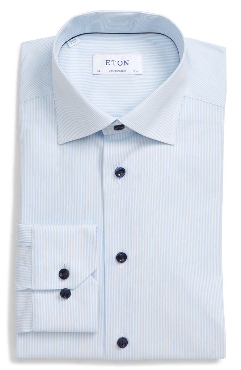 Eton Contemporary Fit Stripe Dress Shirt, Alternate, color, 