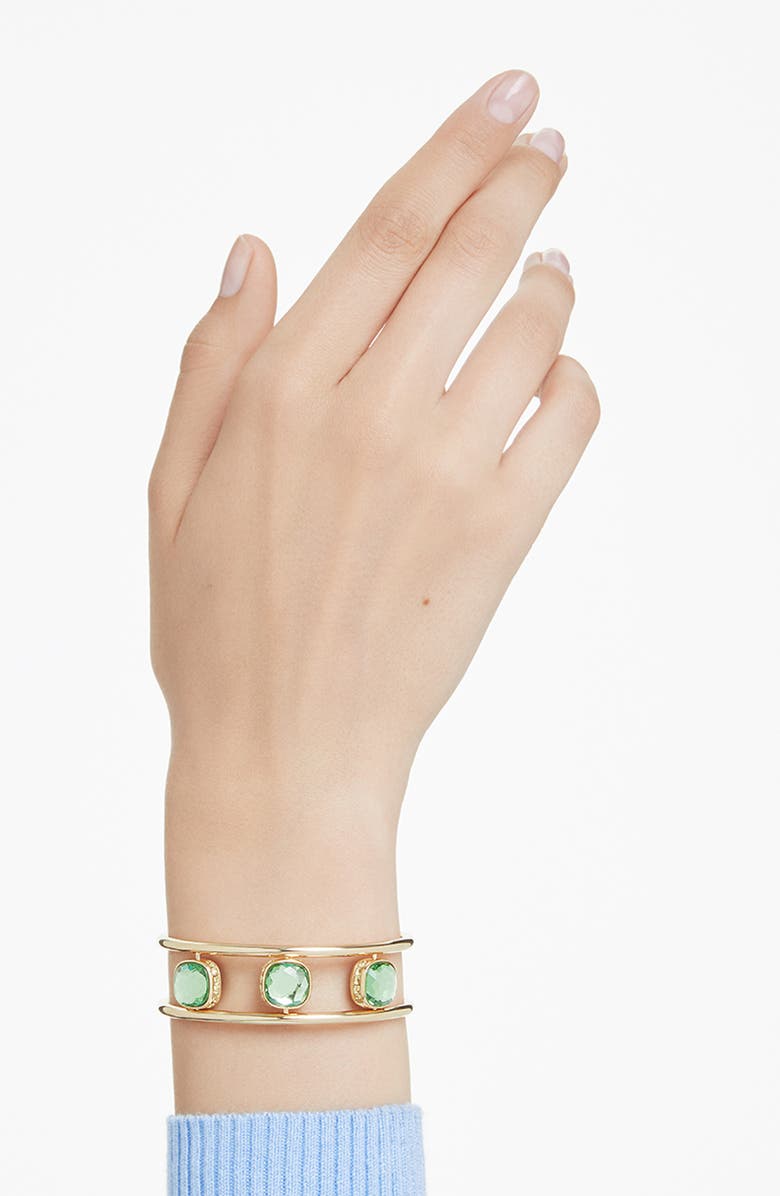 Swarovski Chroma Crystal Cuff Bracelet, Alternate, color, Gold/ Assorted Crystals