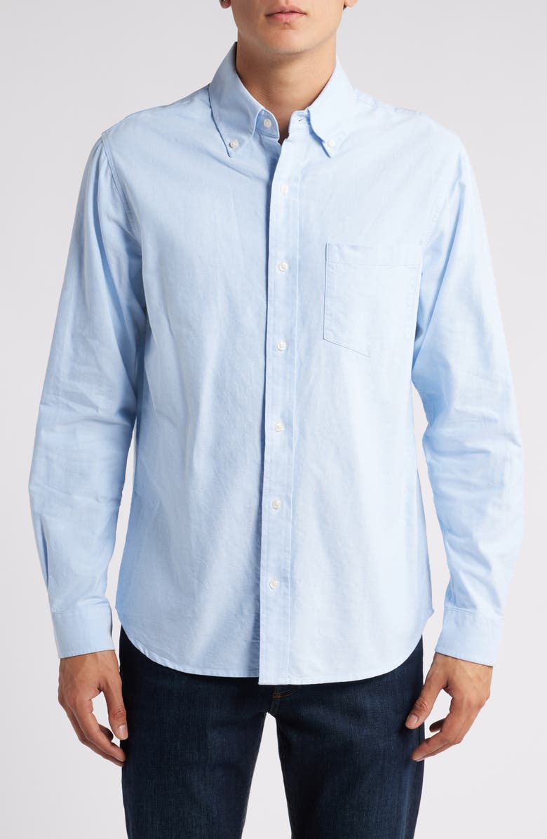 Schott NYC Button-Down Oxford Shirt, Main, color, Blue