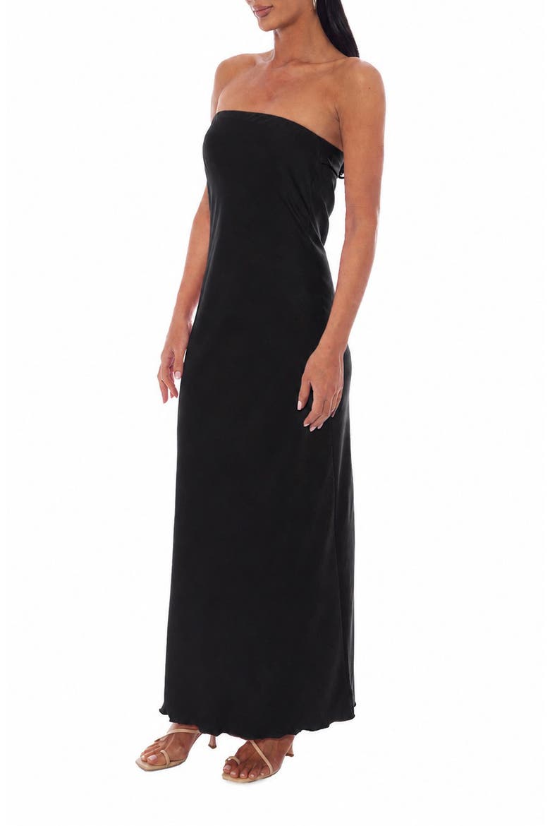 Strapless Maxi Dress, Alternate, color, BLACK