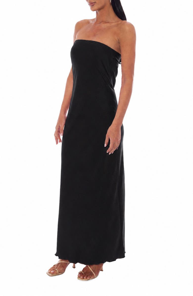 bebe Strapless Maxi Dress, Alternate, color, Black