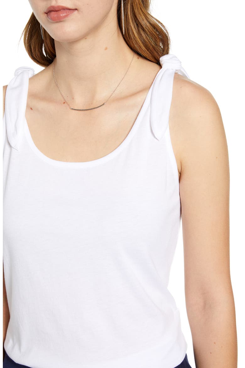 Tie Shoulder Tank Top, Alternate, color, WHITE