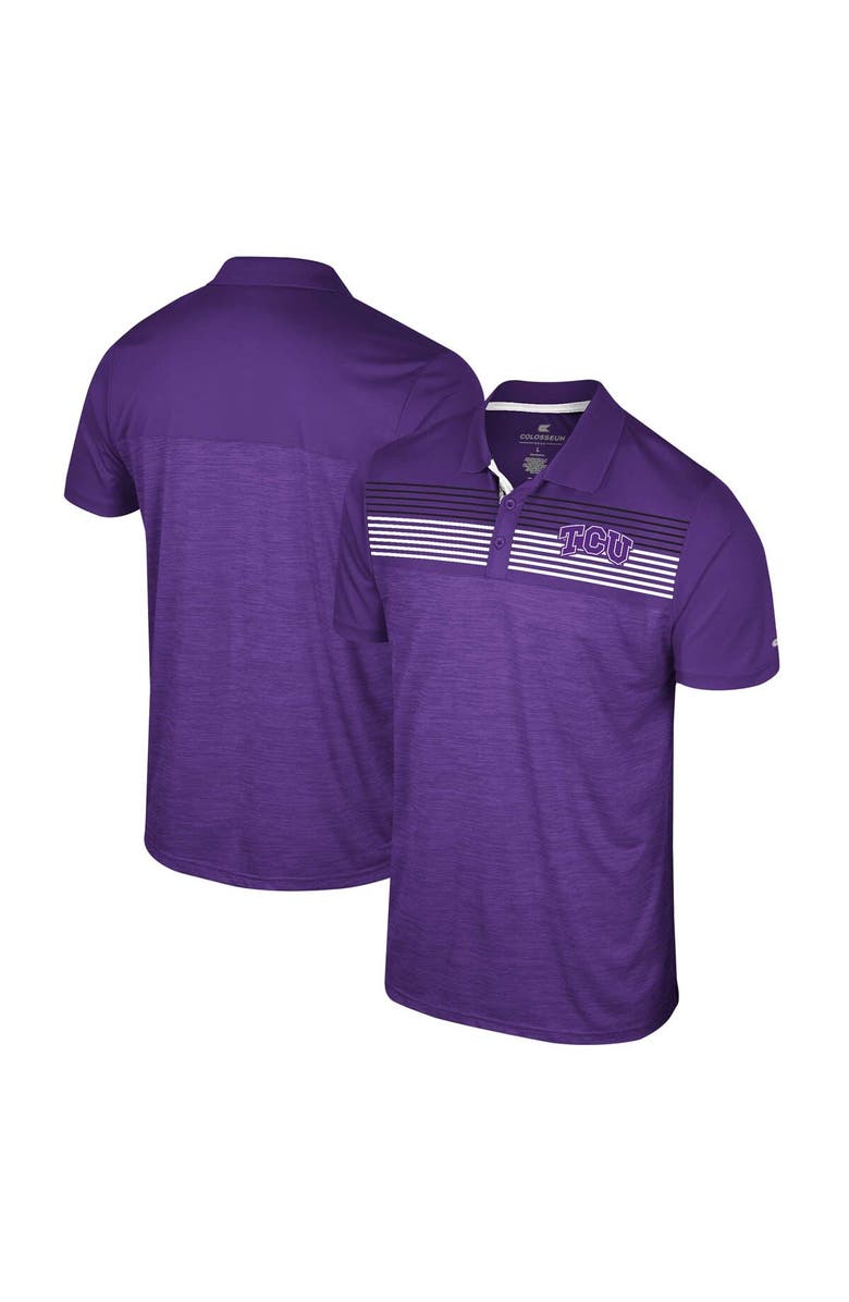 COLOSSEUM Men's Colosseum Purple TCU Horned Frogs Langmore Polo, Main, color,
