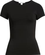 Topshop Strech Cotton Cap Sleeve T-Shirt