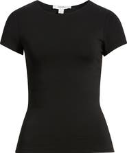 Topshop Strech Cotton Cap Sleeve T-Shirt