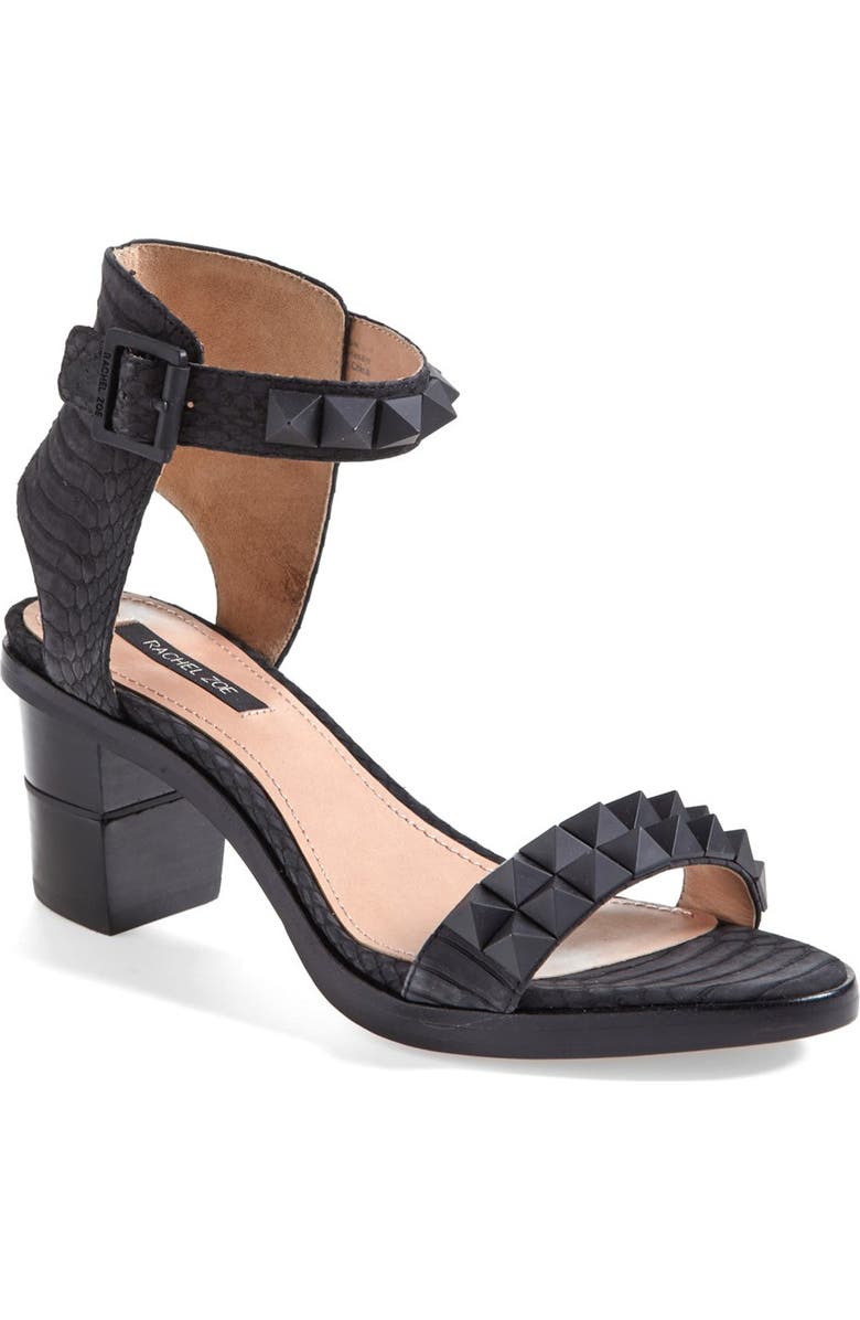 Rachel Zoe 'Colbie' Studded Snakeskin Sandal, Main, color,