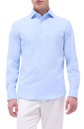 Bugatchi Devon Ooohcotton® Button-up Shirt In Blue