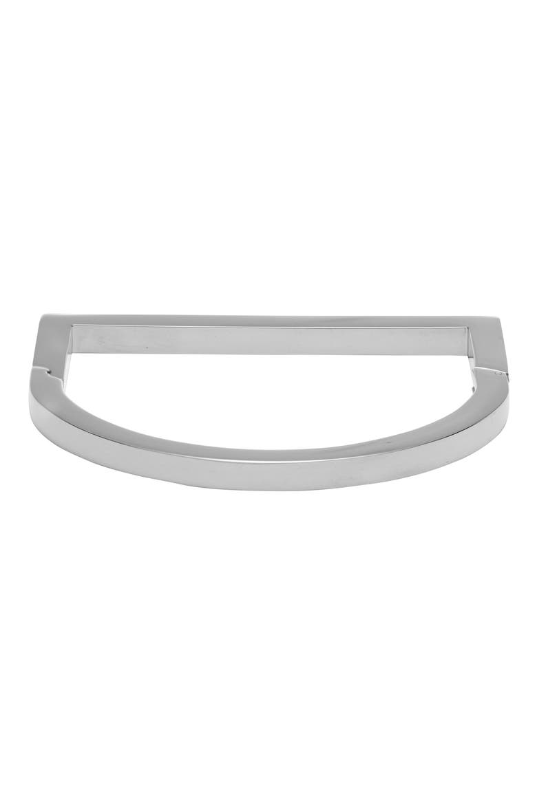 D-Shaped Bracelet, Main, color, RHODIUM SILVER
