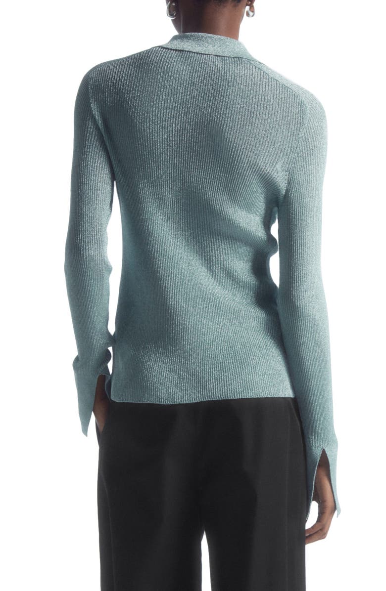 COS Metallic Rib Cardigan, Alternate, color, 