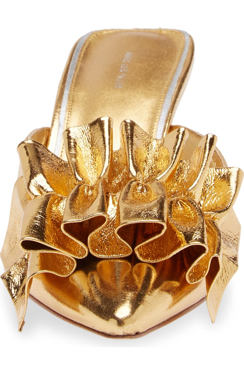 Avec Les Filles Bella Ruffle Kitten Heel Mule, Alternate, color, Gold