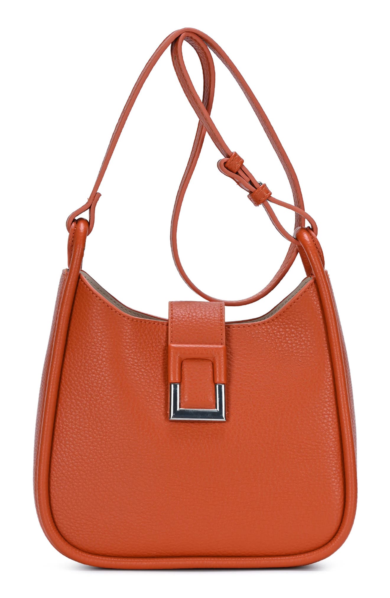 D-Ring Buckle Hobo Shoulder Bag, Alternate, color, ORANGE