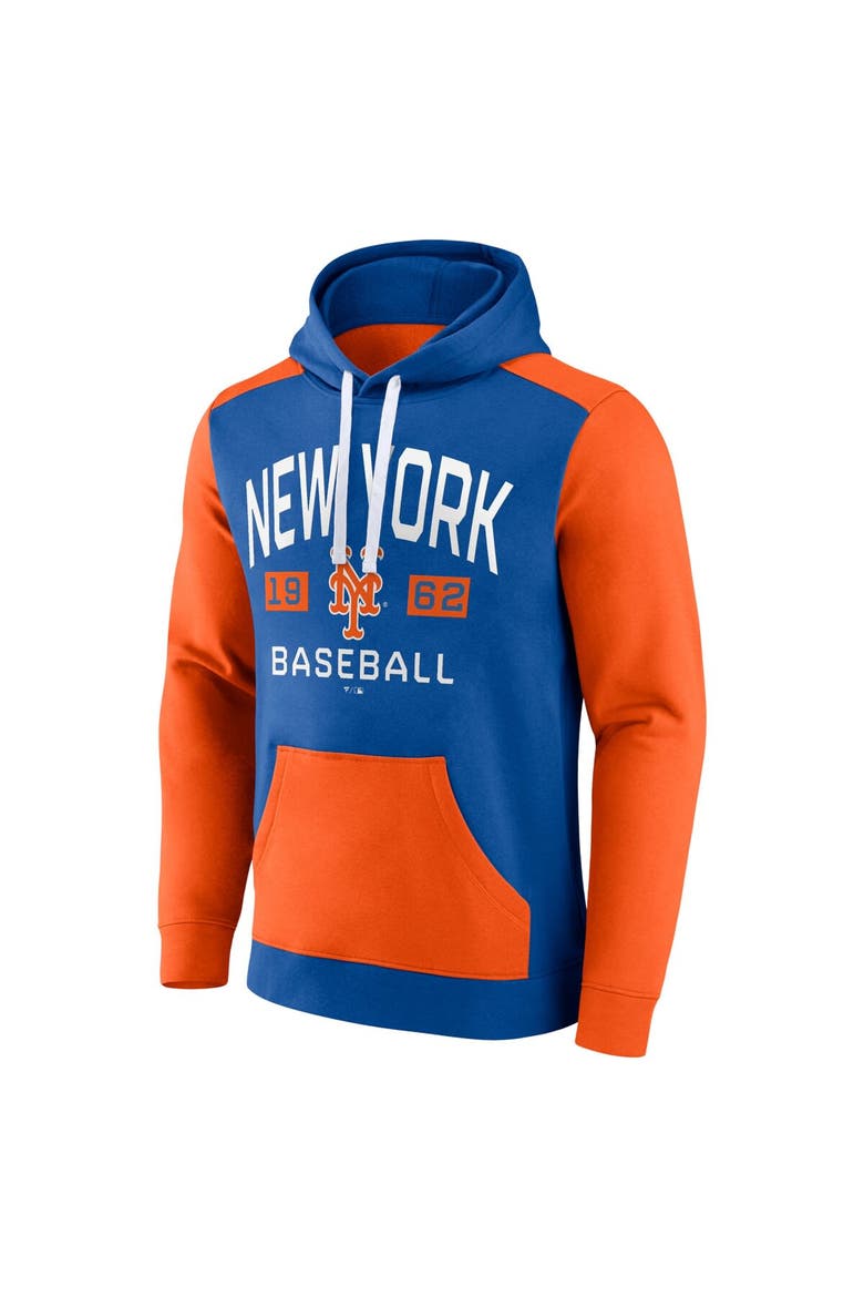 Men's Fanatics Branded Royal/Orange New York Mets Chip In Pullover Hoodie, Alternate, color, Royal