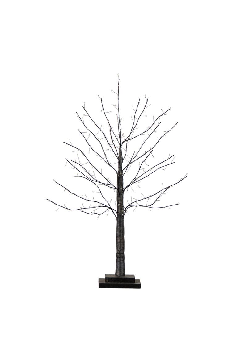 2-ft Pre-Lit Artifiical Halloween Black Twig Tree with 210 Warm White Fairy Copper Wire LED Lights, Main, color, Black