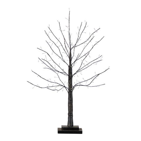 2-ft Pre-Lit Artifiical Halloween Black Twig Tree with 210 Warm White Fairy Copper Wire LED Lights