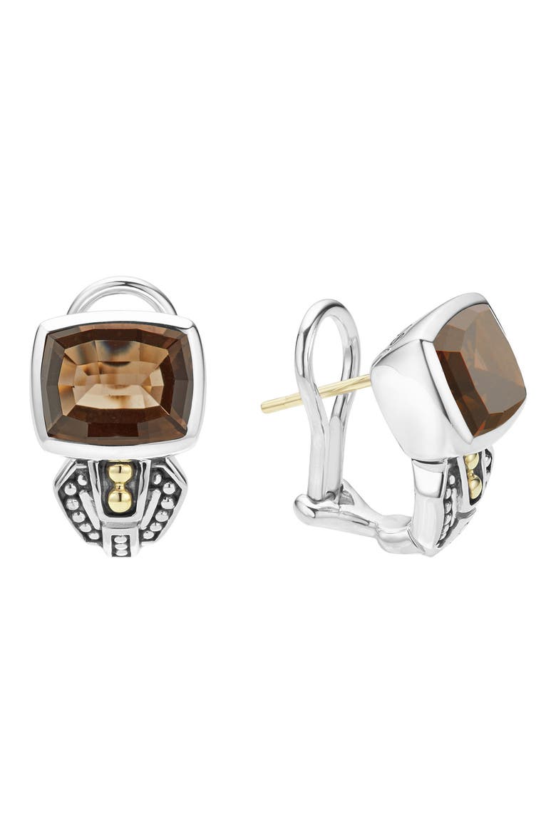 Rittenhouse Semiprecious Stone Stud Earrings, Alternate, color, SMOKEY QUARTZ