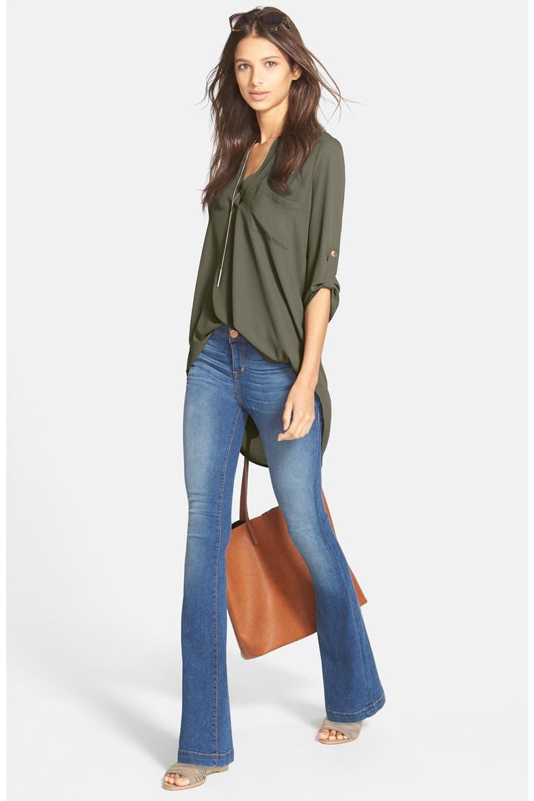'Nikki' Flare Jeans, Alternate, color, MEDIUM WASH