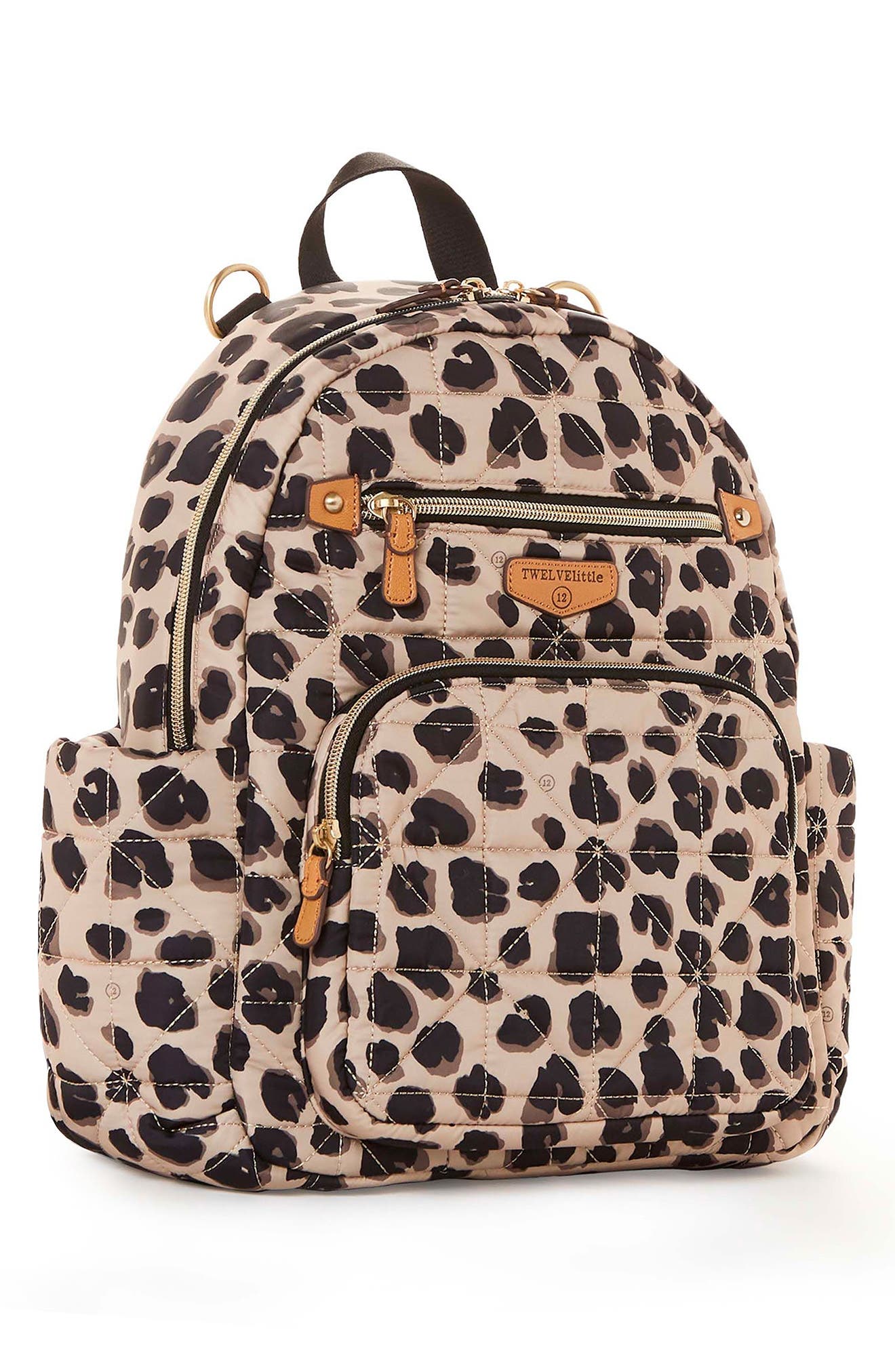 TWELVElittle Little Companion Quilted Nylon Diaper Backpack, Alternate, color, Leopard