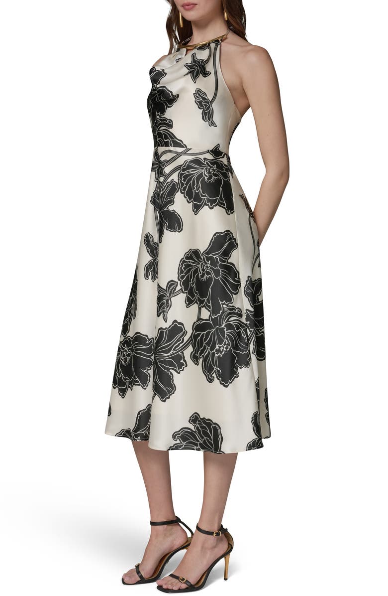 Donna Karan New York Floral Midi Dress, Alternate, color, 