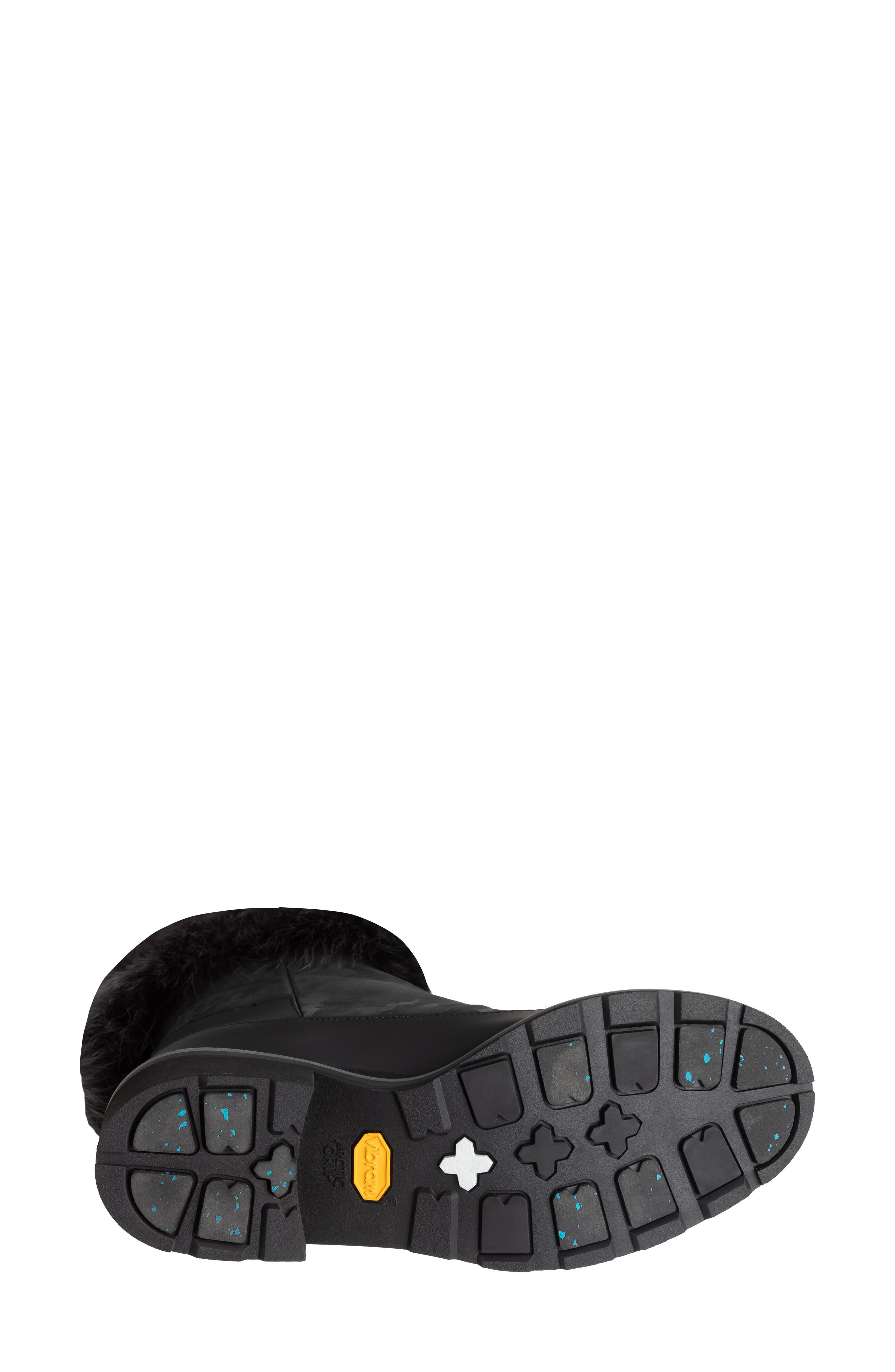 Ross & Snow Chiara Genuine Shearling Cuff Leather Boot, Alternate, color, 