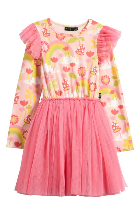 Kids' Circus Long Sleeve Frill Dress (Toddler, Little Kid & Big Kid)