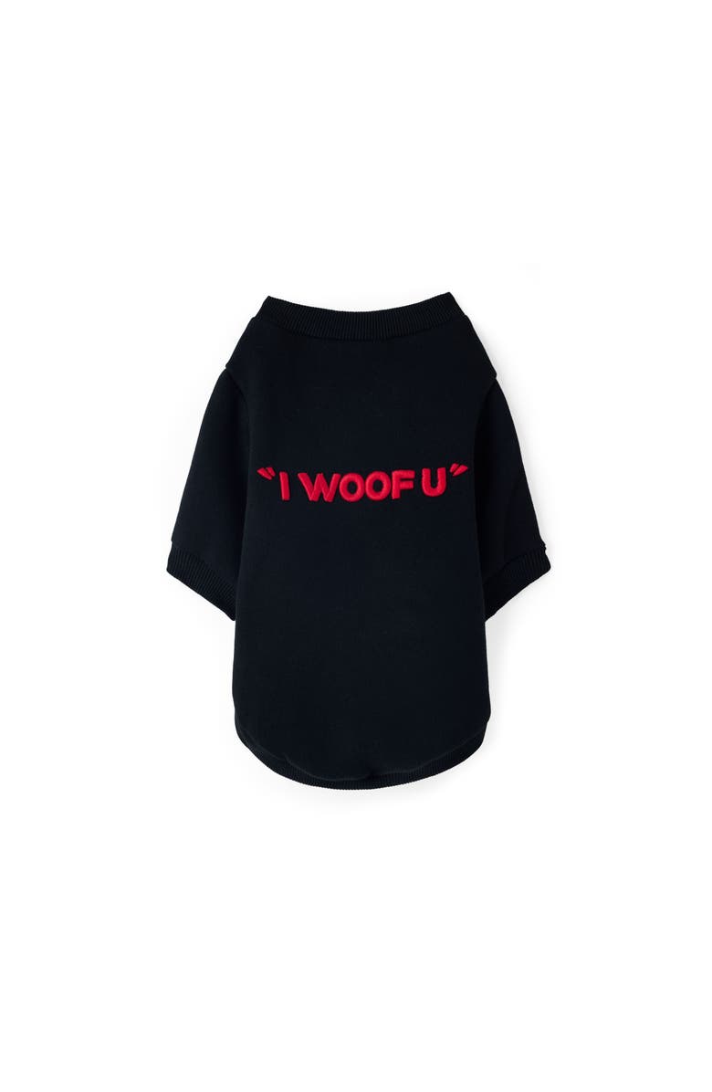 Moshiqa I Woof U Dog Sweatshirt, Alternate, color, Black