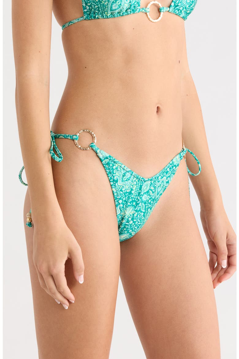 Ring Side Tie Bikini Bottoms, Alternate, color, EMERALD AURA