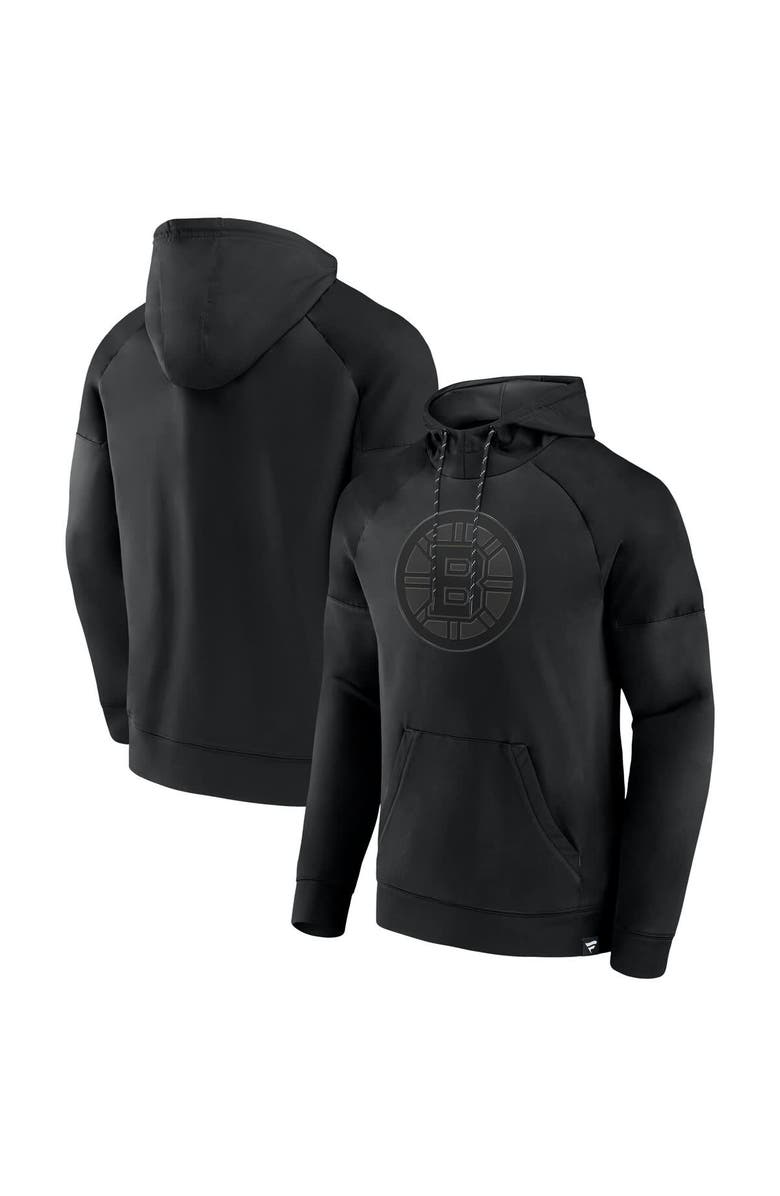 FANATICS Men's Fanatics  Boston Bruins Black Ice Defender Raglan Pullover Hoodie, Main, color, 