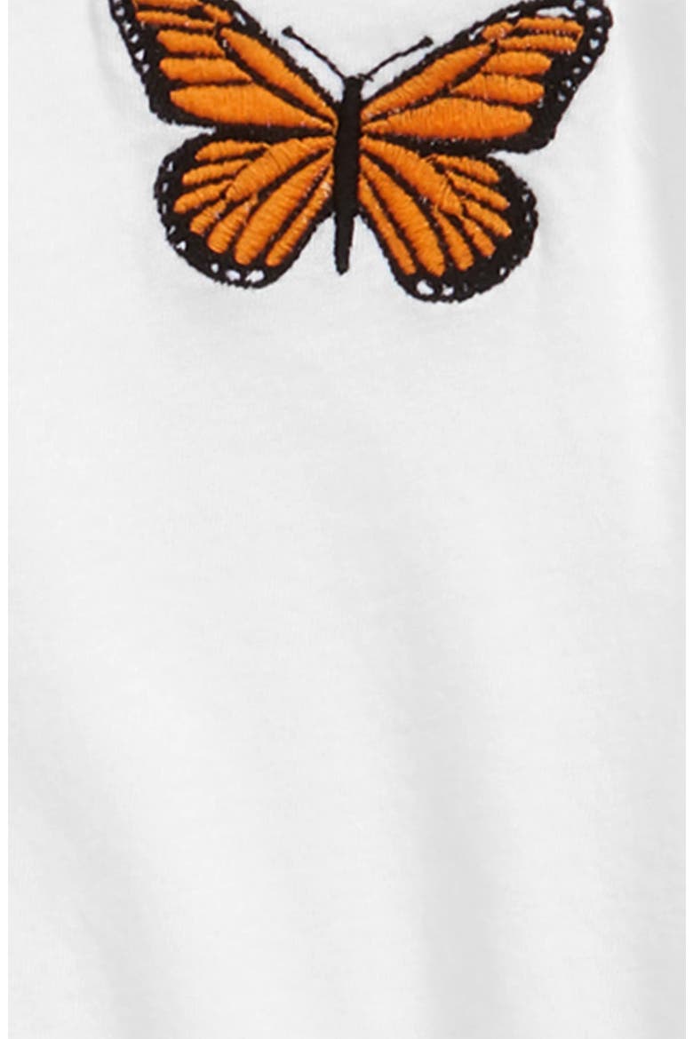 Kids' Tie Front Logo Tee, Alternate, color, WHITE BUTTERFLY