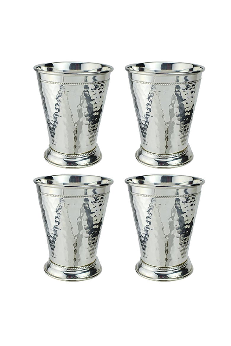 Hammered Silver Julep Cup - Set of 4, Main, color, Silver