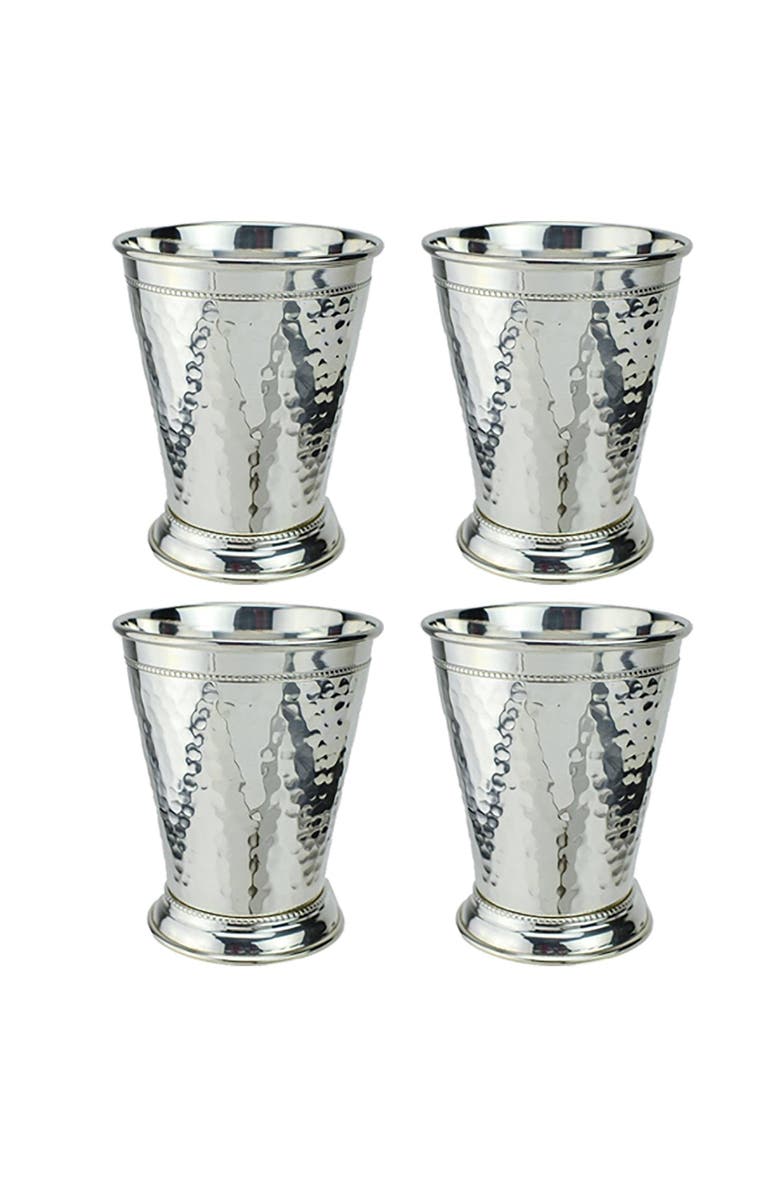 Prince of Scots Hammered Silver Julep Cup - Set of 4, Main, color, Silver
