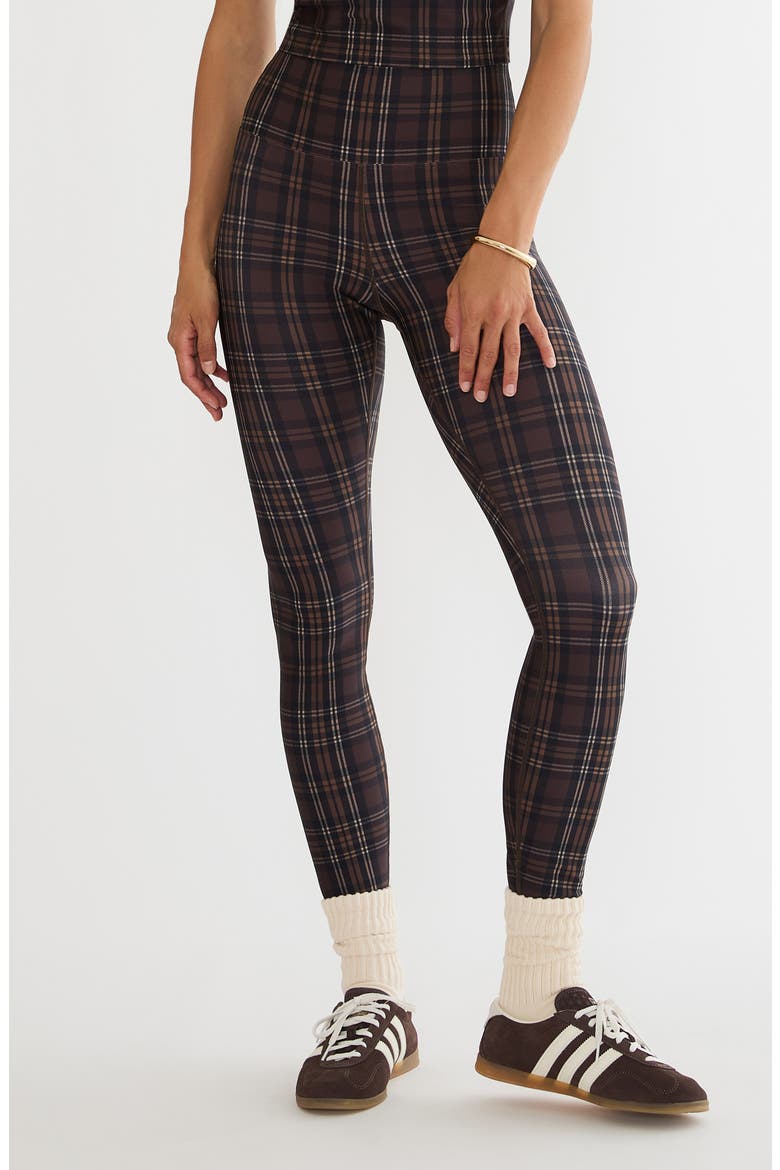 Piper High Waist Leggings, Main, color, CHOCOLATE BAR PLAID