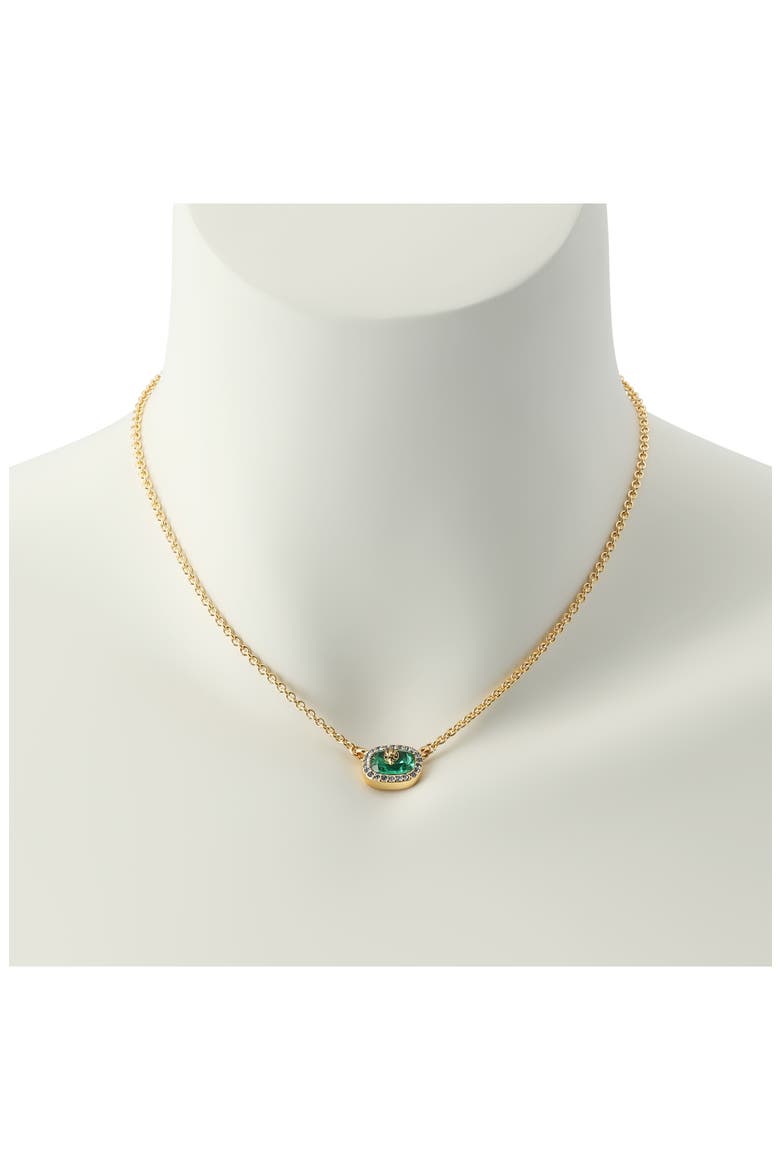 Eagle Square Stone Pendant Necklace, Alternate, color, GREEN