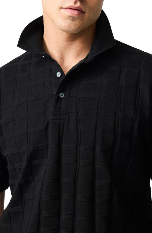 Rodd & Gunn Rosskeen Jacquard Regular Fit Polo Shirt In Noir