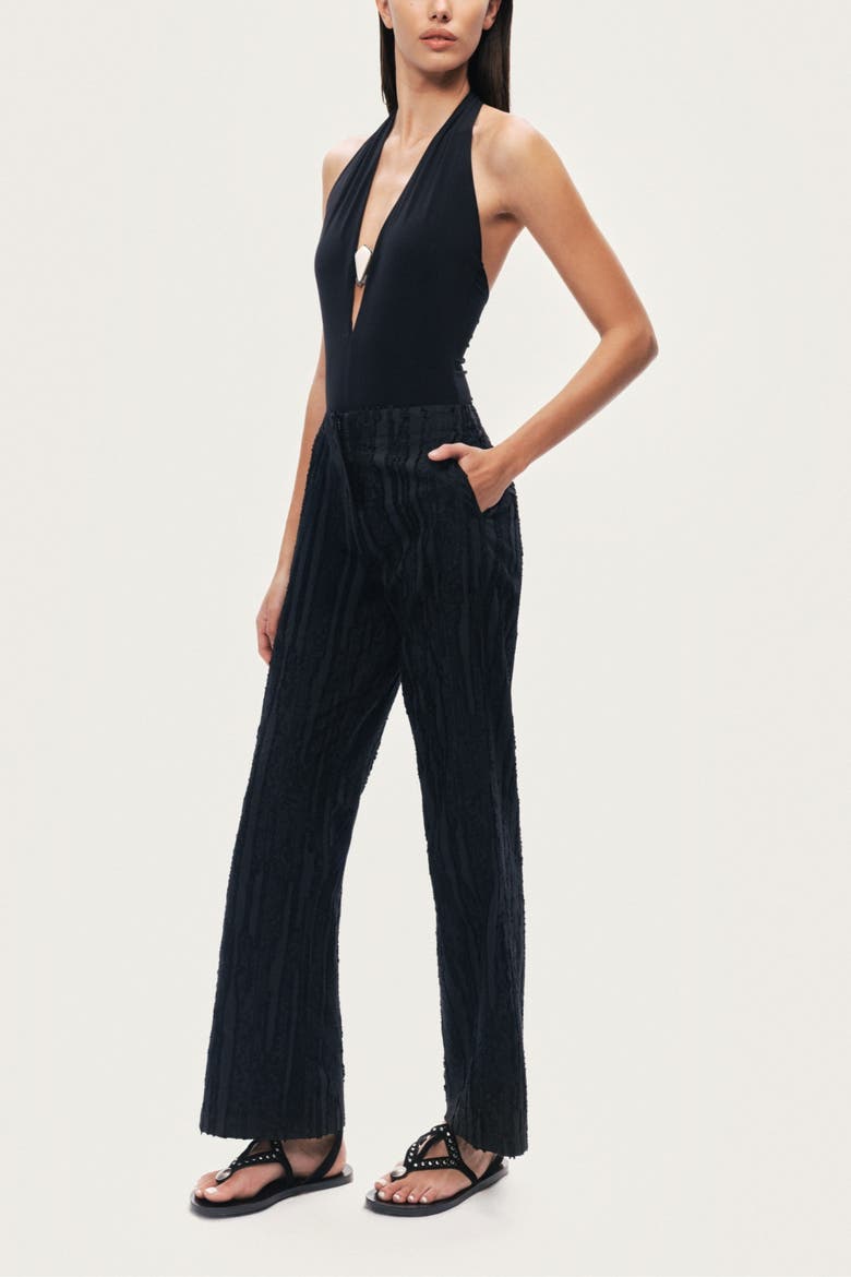 Textured Relaxed-Fit Pants, Alternate, color, Black