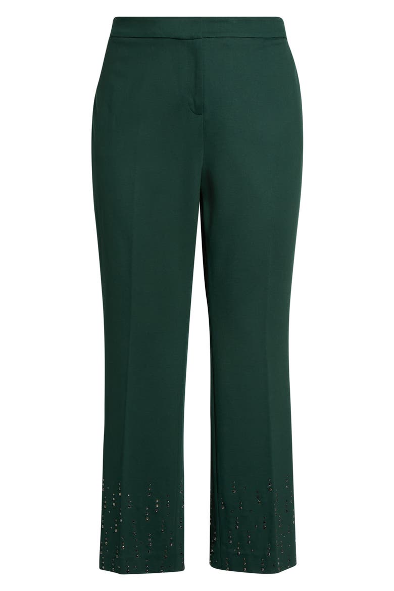 Embellished Ankle Flare Pants, Alternate, color, PINE FOREST