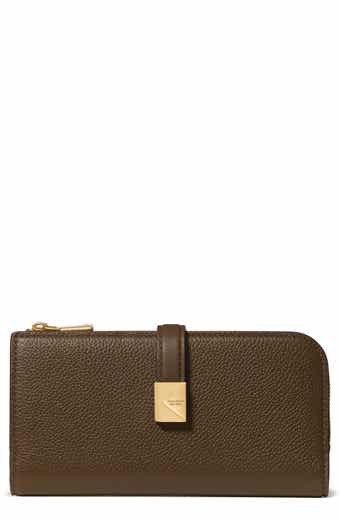 deco pebbled leather zip wallet