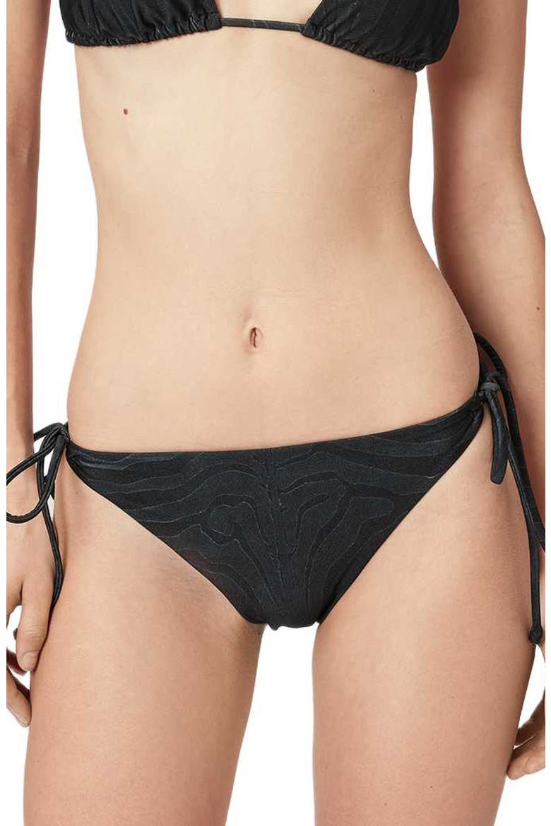 Saph Side Tie Bikini Bottoms, Main, color, ZEBRA BLACK