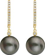EFFY 14K Yellow Gold ,Black/Tahitian Pearl Earrings