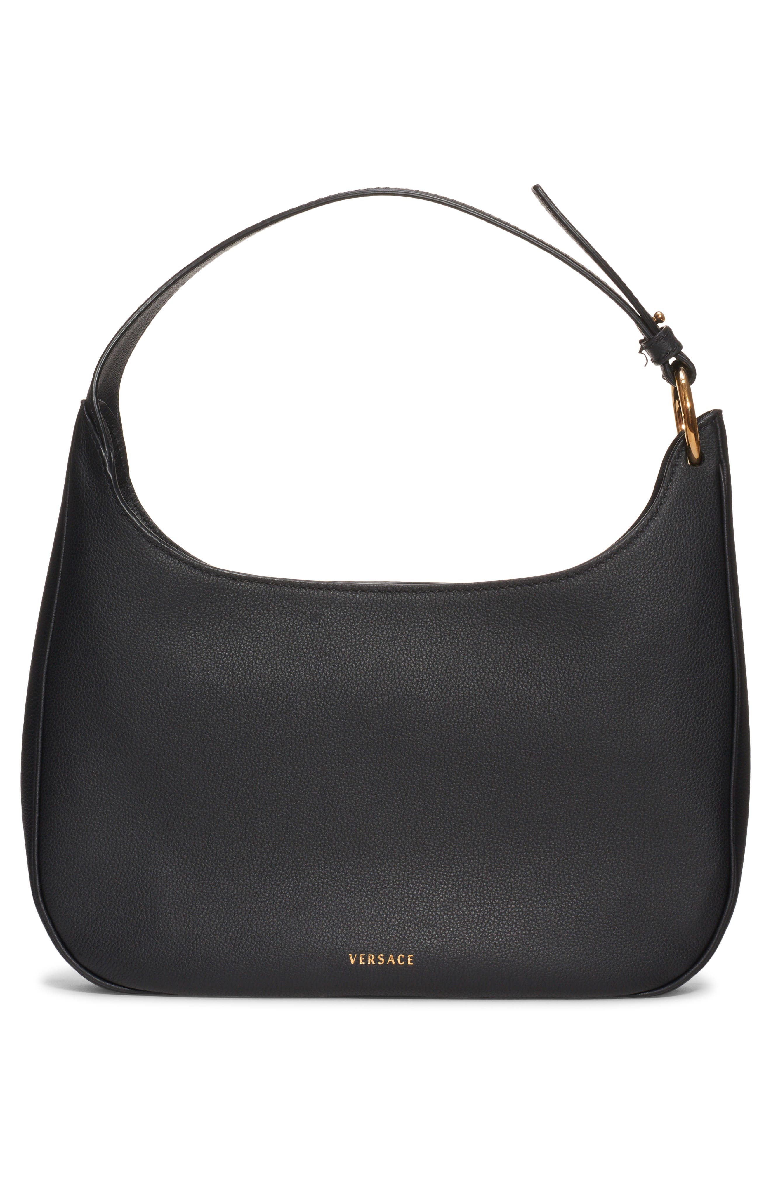 Versace Medium La Medusa Leather Hobo, Alternate, color, 